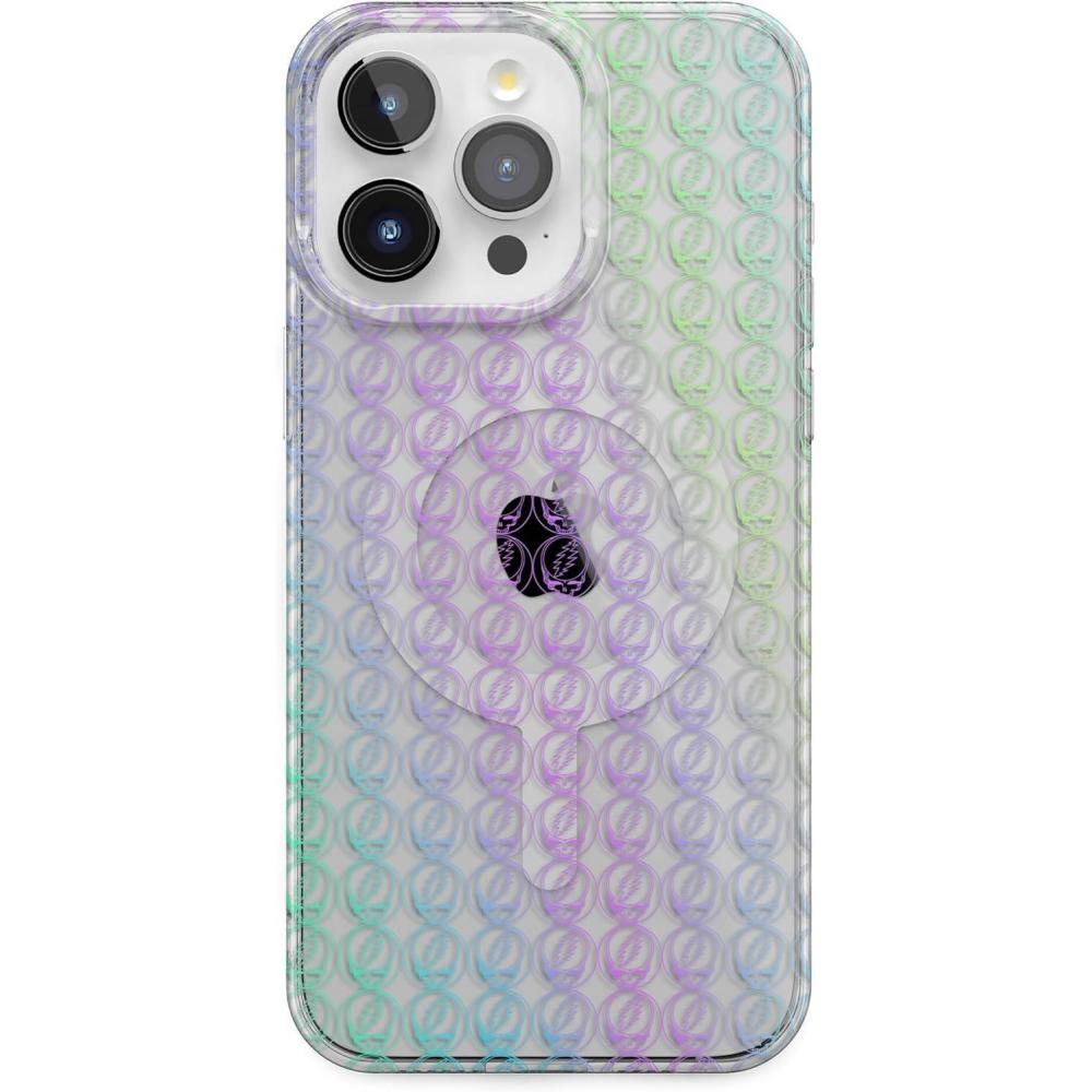imageCasely iPhone 15 Pro Case  Midnight Sky  Navy Enchanted Shimmer Case  Compatible with MagSafe and Action Button  UltraSlim Classic FitRainbow Ripple  Holographic Grateful Dead
