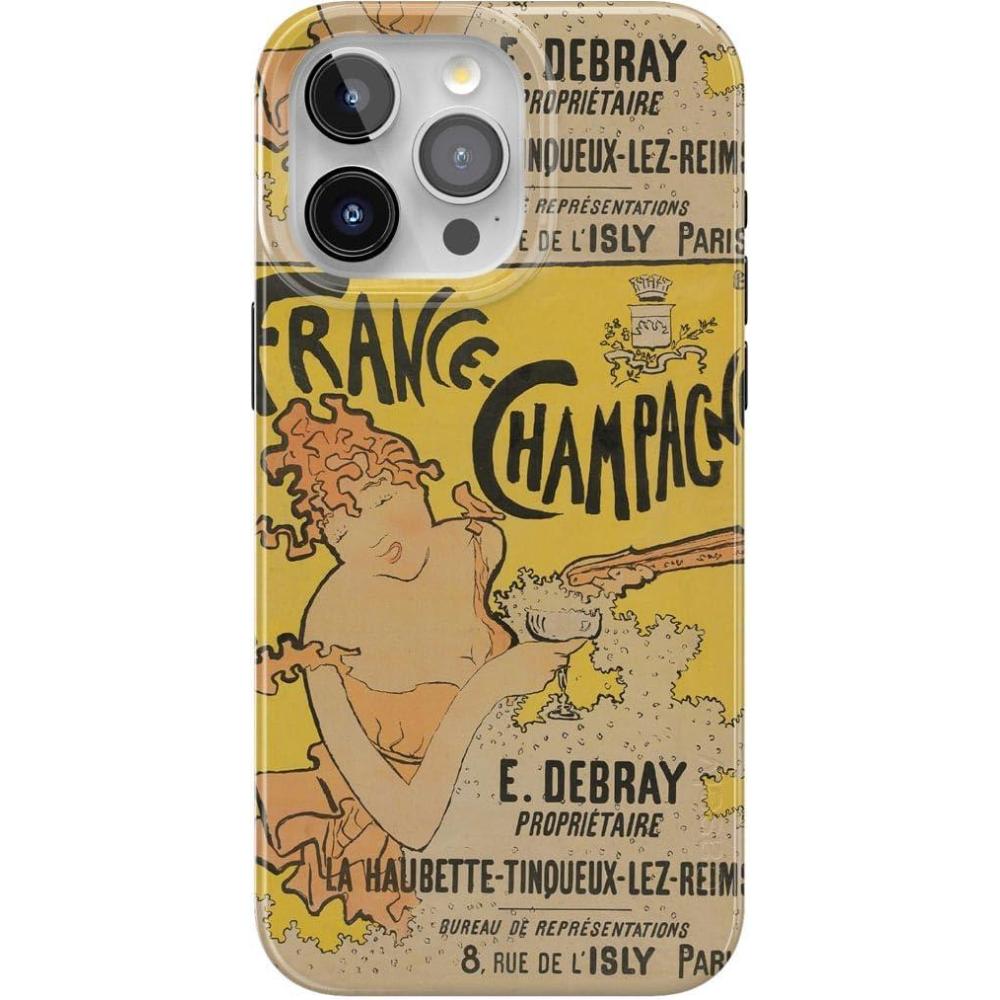 imageCasely iPhone 15 Pro Case  Midnight Sky  Navy Enchanted Shimmer Case  Compatible with MagSafe and Action Button  UltraSlim Classic FitVan Gogh  French Bubbly