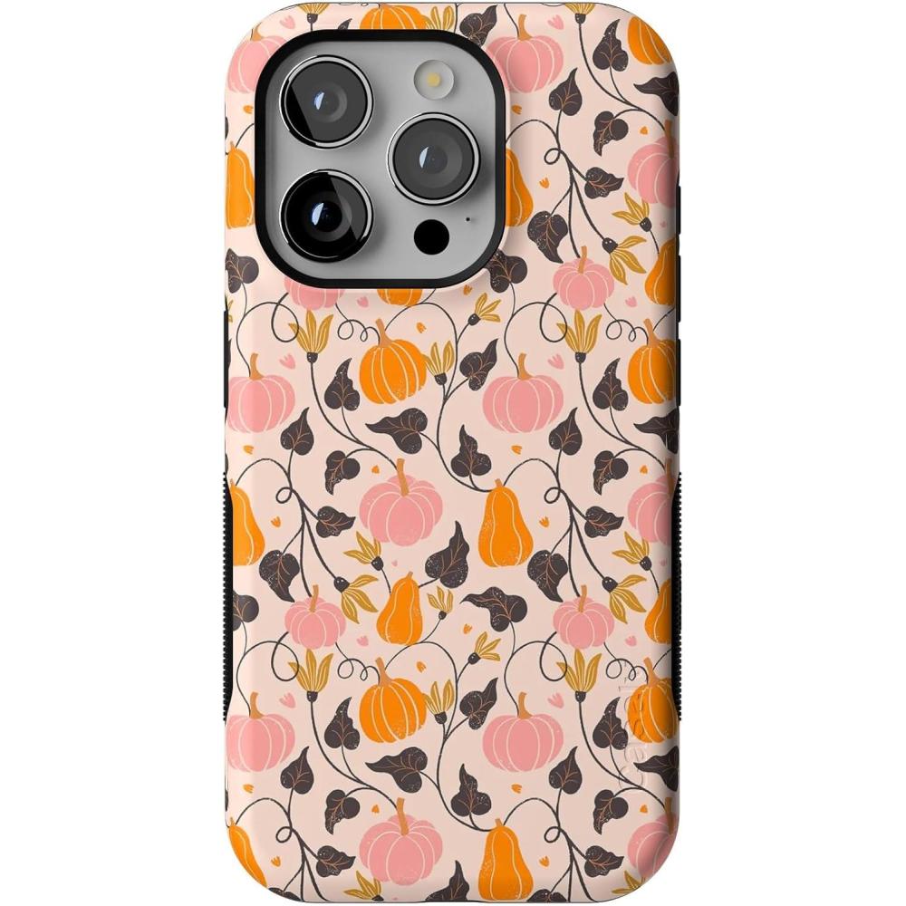 imageCasely iPhone 15 Pro Case  Pumpkin Princess  Harvest Vines  Bold Protective Design  MagSafe Compatible Design