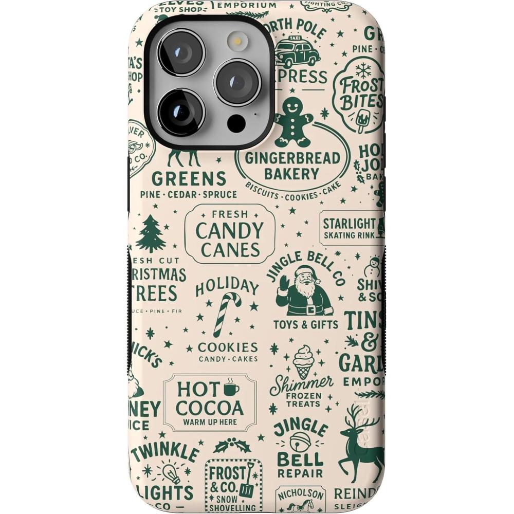 imageCasely iPhone 15 Pro Case  Santas Stamps  Holiday Market  Bold Protective Design  MagSafe Compatible Design