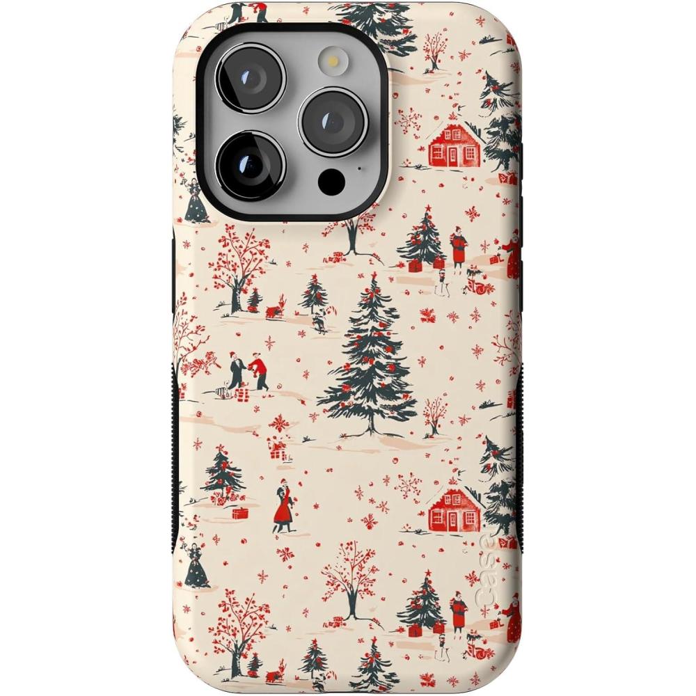 imageCasely iPhone 15 Pro Case  Winter Nostalgia  Vintage Holiday  Bold Protective Design  MagSafe Compatible Design