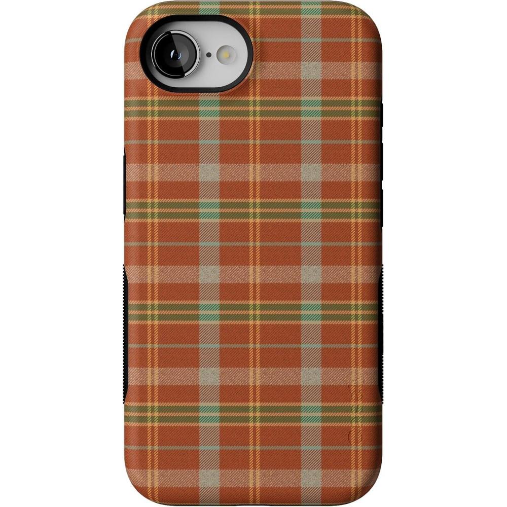 imageCasely iPhone 16e Case  Spiced Chai  Fall Plaid  Bold Protective Design  MagSafe Compatible Design