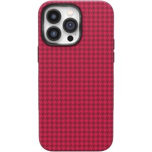 Casely iPhone 14 Pro Max Case | Best Dressed | Red Houndstooth | Bold Protective Design | MagSafe Compatible Design