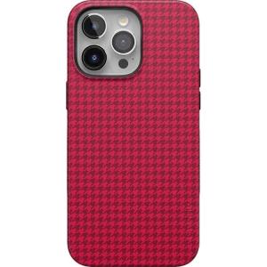 Casely iPhone 15 Pro Case | Best Dressed | Red Houndstooth | Bold Protective Design | MagSafe Compatible Design