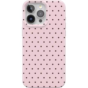 Casely iPhone 15 Pro Case | Midnight Sky | Navy Enchanted Shimmer Case | Compatible with MagSafe and Action Button | Ultra-Slim Classic Fit(On the Dot | Pink Polka Dot)