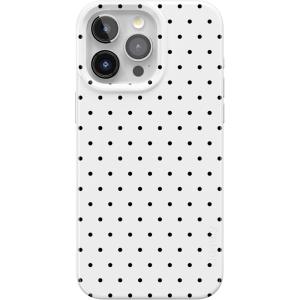 Casely iPhone 15 Pro Case | Midnight Sky | Navy Enchanted Shimmer Case | Compatible with MagSafe and Action Button | Ultra-Slim Classic Fit(On the Dot | White Polka Dot)