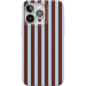 Casely iPhone 15 Pro Case | Midnight Sky | Navy Enchanted Shimmer Case | Compatible with MagSafe and Action Button | Ultra-Slim Classic Fit(Sunday in Brooklyn | Chocolate Stripes)