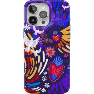 Casely iPhone 15 Pro Case | Midnight Sky | Navy Enchanted Shimmer Case | Compatible with MagSafe and Action Button | Ultra-Slim Classic Fit(Viva La Vida | Frida Kahlo Collage)