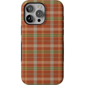 Casely iPhone 15 Pro Case | Spiced Chai | Fall Plaid | Bold Protective Design | MagSafe Compatible Design
