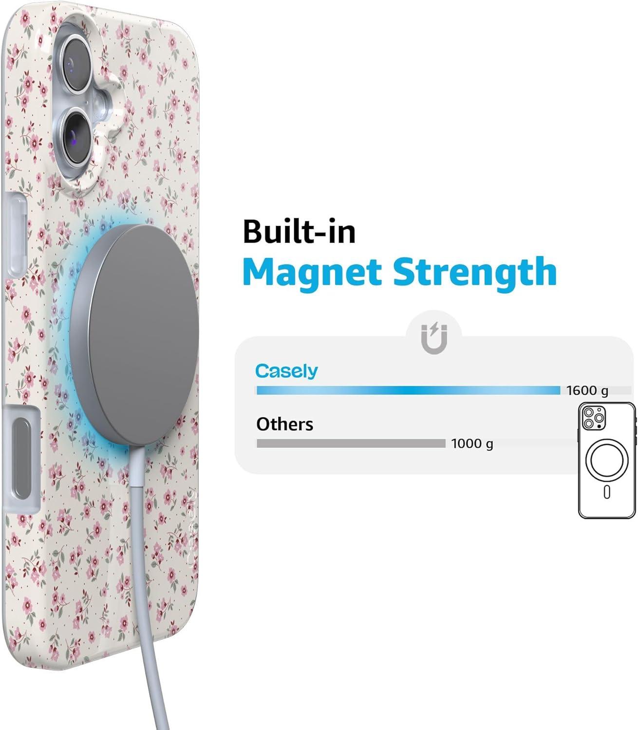 imageCasely iPhone 16 Plus Case  Tulip Tapestry  Jenna Palek x Casely  Compatible with MagSafe  Classic Ultra Thin DesignCottage Charm  Cottagecore