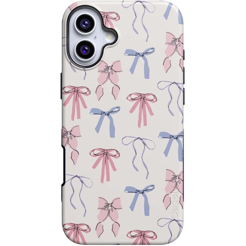 imageCasely iPhone 16 Case  All Smiles  Smiley Face Sticker  Bold Protective Design  MagSafe Compatible DesignCoquette Girlie  Pastel Bows