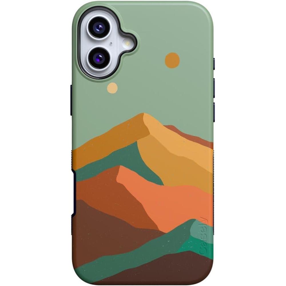 imageCasely iPhone 16 Case  All Smiles  Smiley Face Sticker  Bold Protective Design  MagSafe Compatible DesignEndless Peaks  Colorblock Mountain