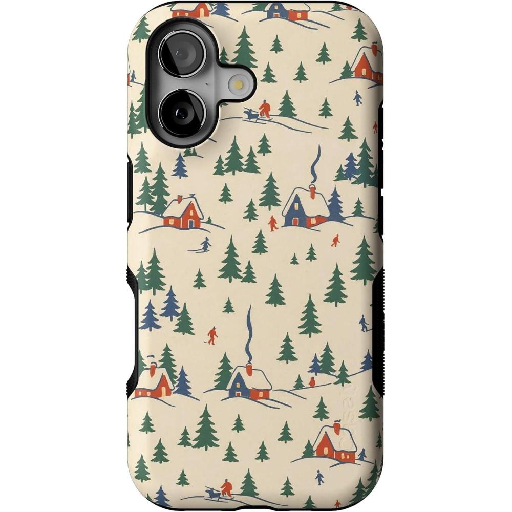 imageCasely iPhone 16 Case  Chalet All Day  Winter Village  Bold Protective Design  MagSafe Compatible Design