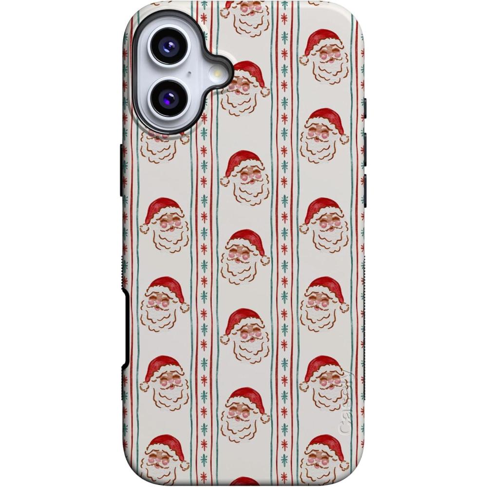 imageCasely iPhone 16 Case  Jolly St Nick  Retro Claus  Bold Protective Design  MagSafe Compatible Design
