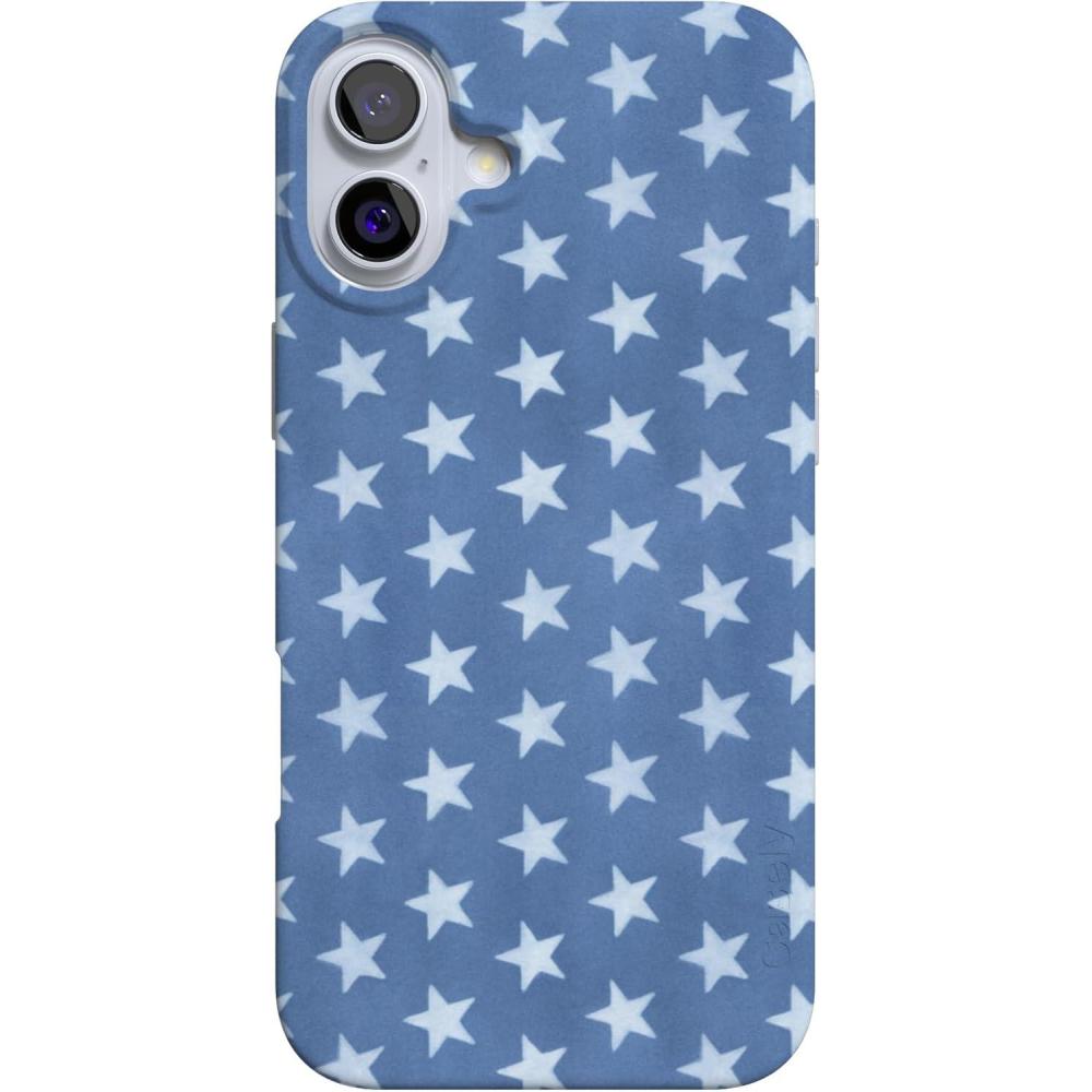 imageCasely iPhone 16 Case  Nantucket Cottage  Blue Hydrangea  Compatible with MagSafe  Classic Ultra Slim DesignCoastal Blues  Denim Stars