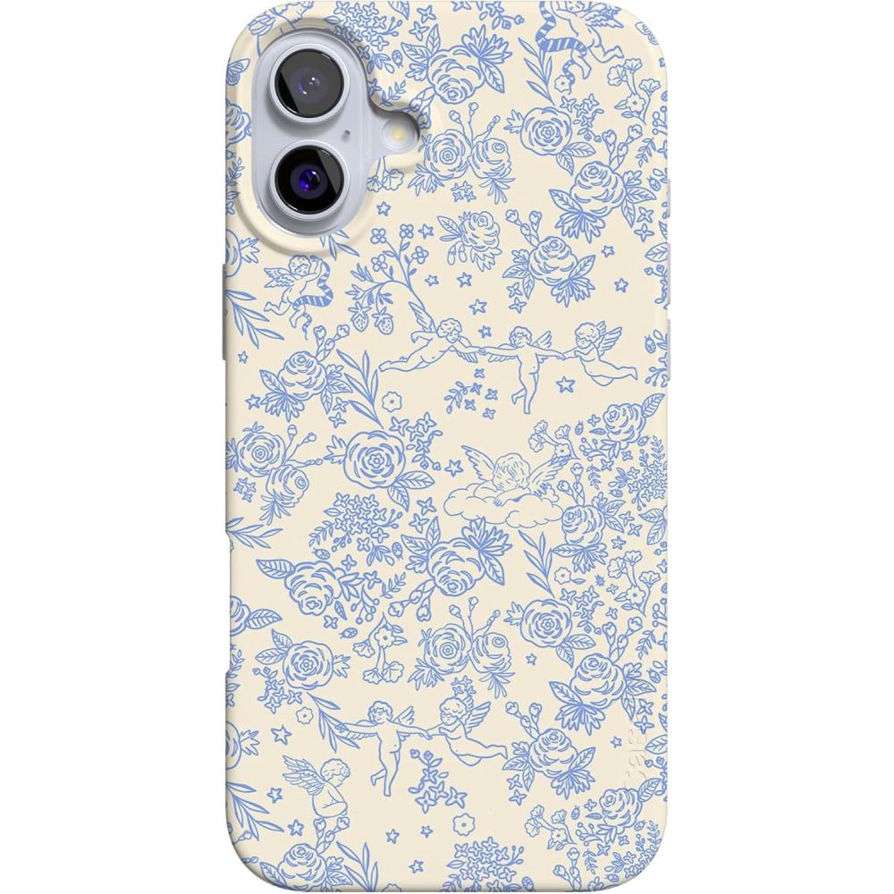 imageCasely iPhone 16 Case  Nantucket Cottage  Blue Hydrangea  Compatible with MagSafe  Classic Ultra Slim DesignCupids Canvas  Periwinkle Floral