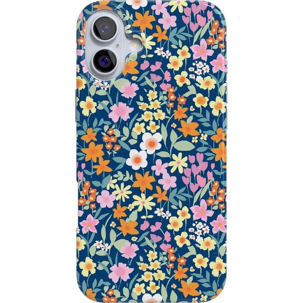imageCasely iPhone 16 Case  Nantucket Cottage  Blue Hydrangea  Compatible with MagSafe  Classic Ultra Slim DesignFull Bloom  Navy Floral