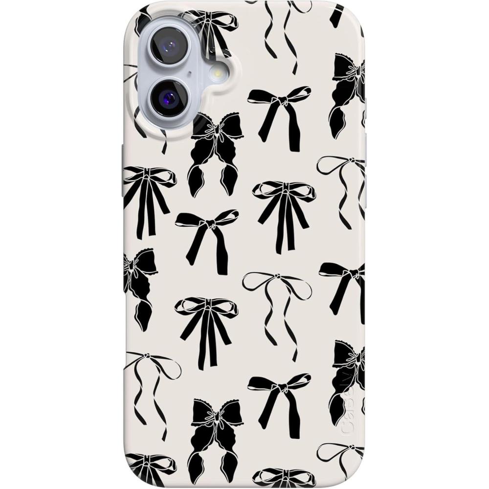 imageCasely iPhone 16 Case  Nantucket Cottage  Blue Hydrangea  Compatible with MagSafe  Classic Ultra Slim DesignGoth Girlie  Black Bows