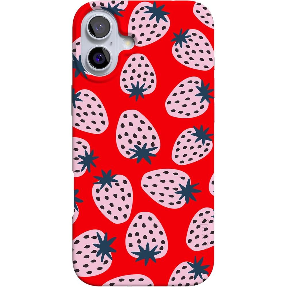 imageCasely iPhone 16 Case  Nantucket Cottage  Blue Hydrangea  Compatible with MagSafe  Classic Ultra Slim DesignId Pick You  Red Strawberry