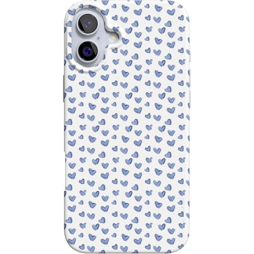 imageCasely iPhone 16 Case  Nantucket Cottage  Blue Hydrangea  Compatible with MagSafe  Classic Ultra Slim DesignLovebug  Blue Hearts