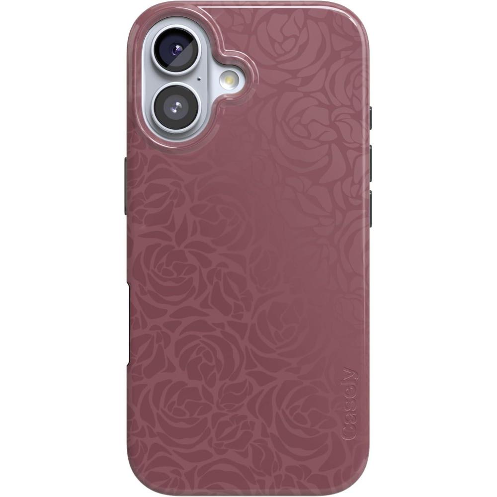 imageCasely iPhone 16 Case  Nantucket Cottage  Blue Hydrangea  Compatible with MagSafe  Classic Ultra Slim DesignMoody Monochrome  Bordeaux Rose