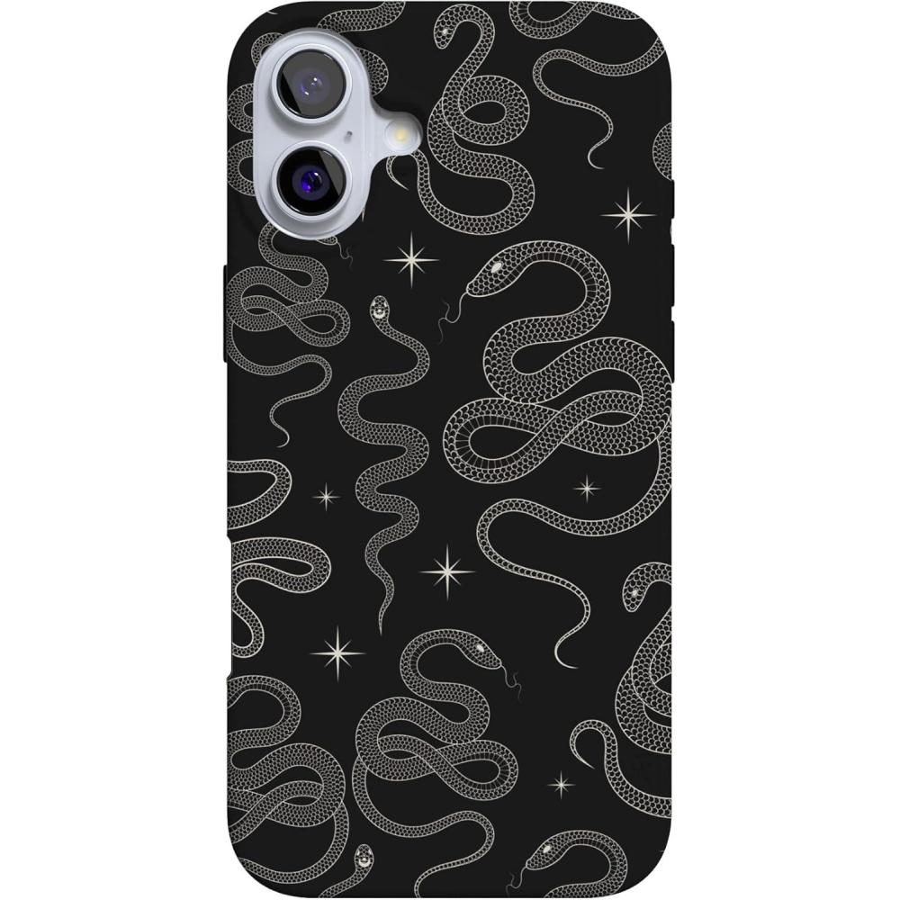 imageCasely iPhone 16 Case  Nantucket Cottage  Blue Hydrangea  Compatible with MagSafe  Classic Ultra Slim DesignWere Ready For It  Black Serpent