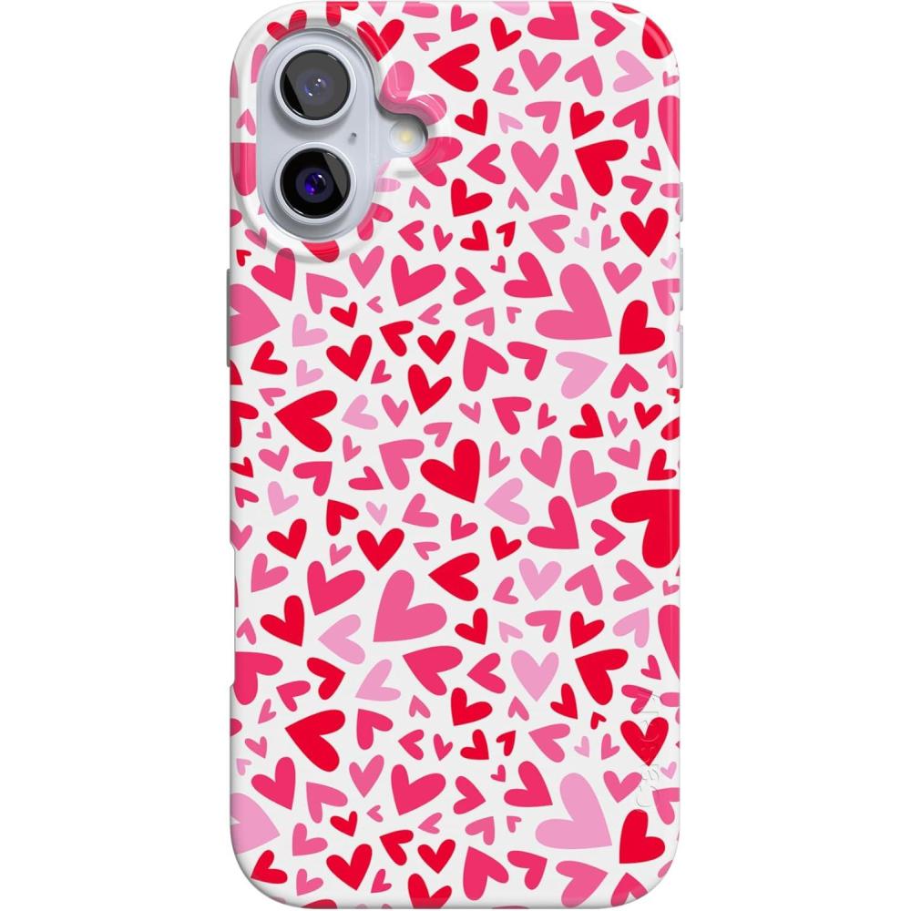 imageCasely iPhone 16 Case  Nantucket Cottage  Blue Hydrangea  Compatible with MagSafe  Classic Ultra Slim DesignXOXO  Candy Hearts