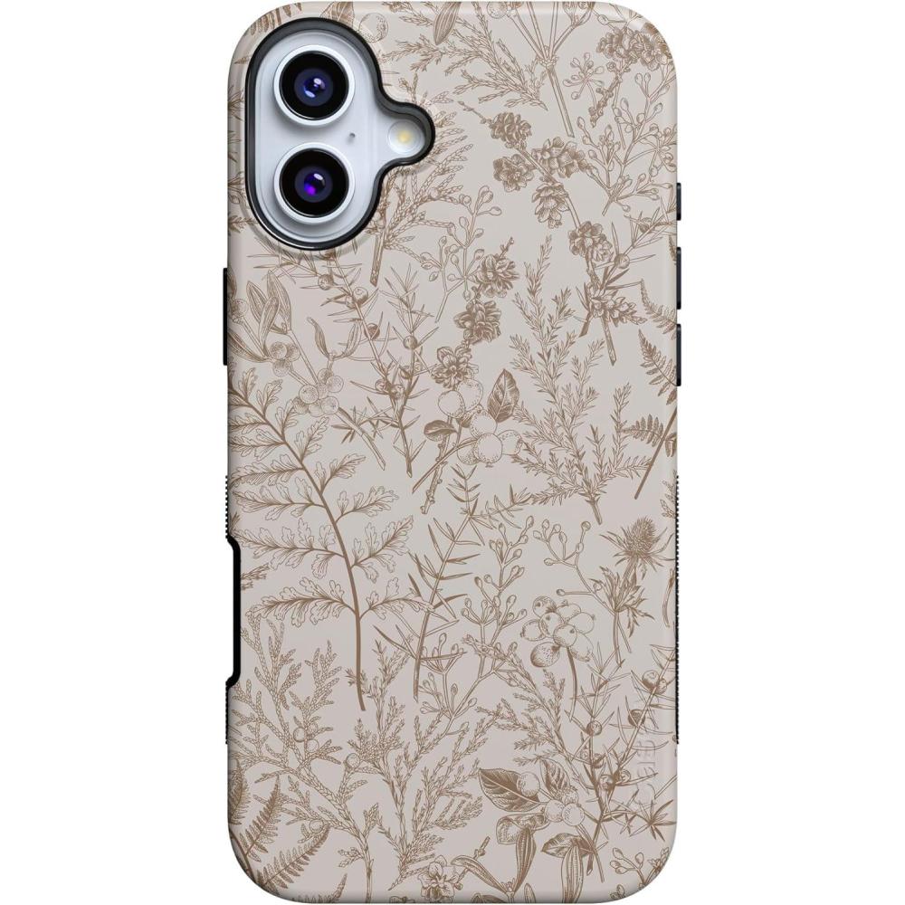 imageCasely iPhone 16 Plus Case  Bordeaux Rose  Moody Monochrome  Bold Protective Design  Compatible with MagSafeBeige Garden  Neutral Floral