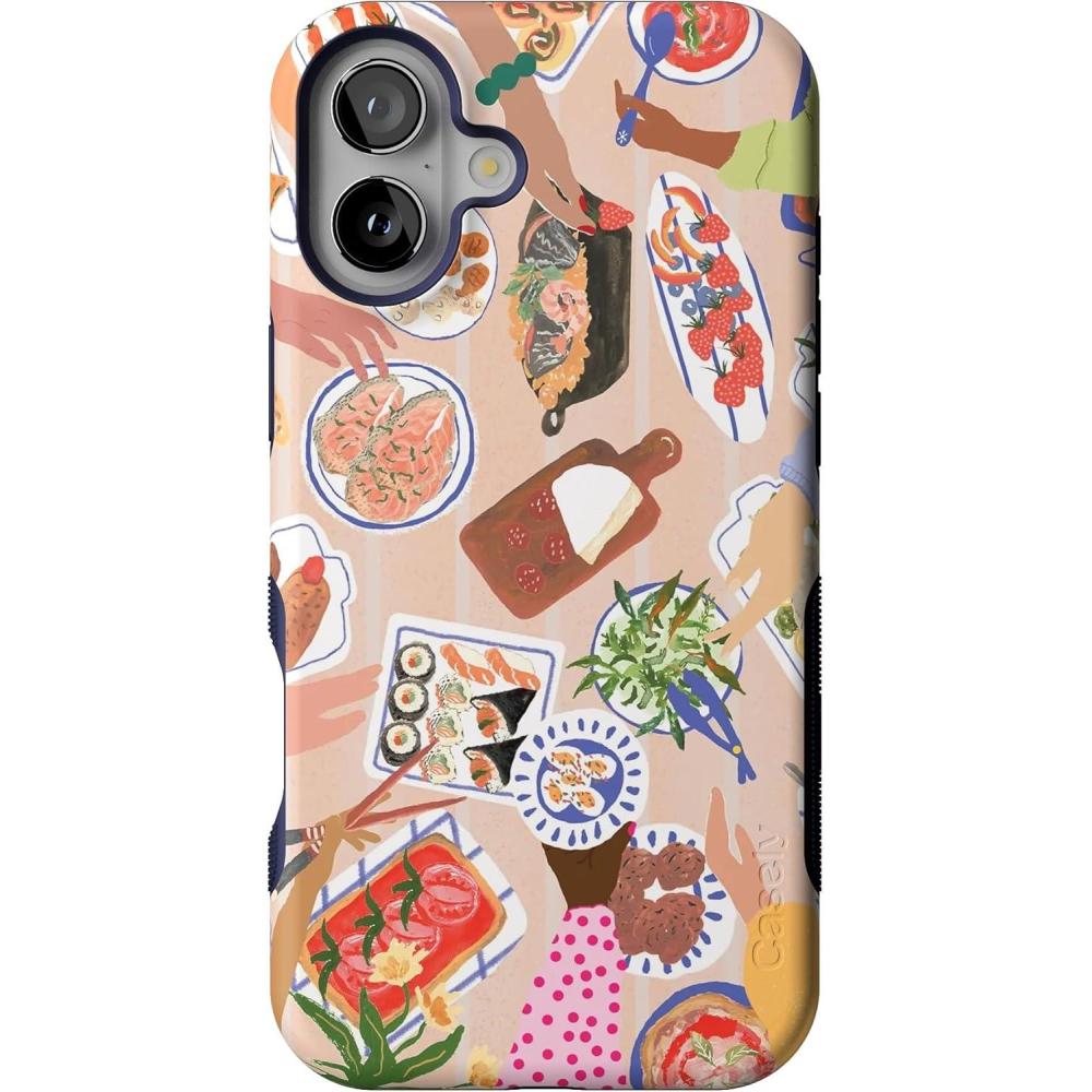 imageCasely iPhone 16 Plus Case  Bordeaux Rose  Moody Monochrome  Bold Protective Design  Compatible with MagSafePicnic Party  Painted Collage