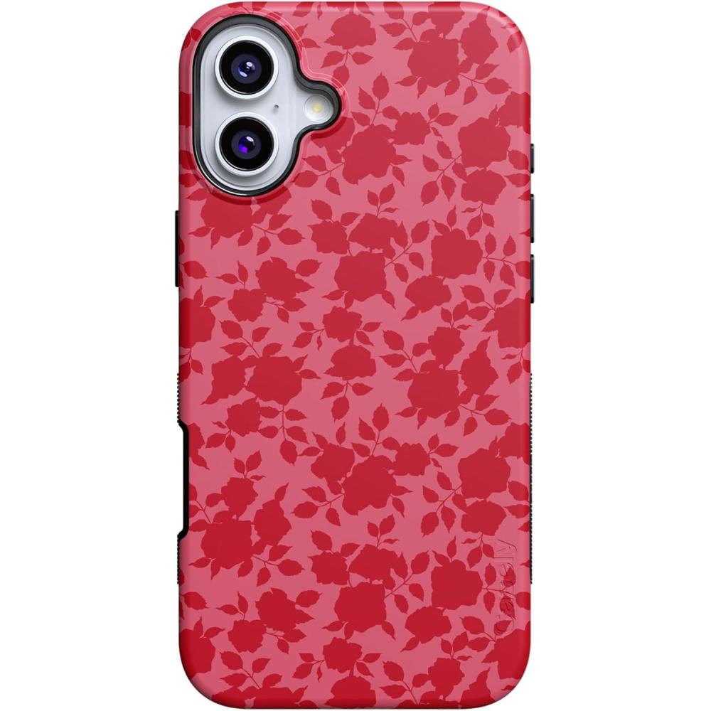 imageCasely iPhone 16 Plus Case  Bordeaux Rose  Moody Monochrome  Bold Protective Design  Compatible with MagSafeRose Garden  Red Aesthetic