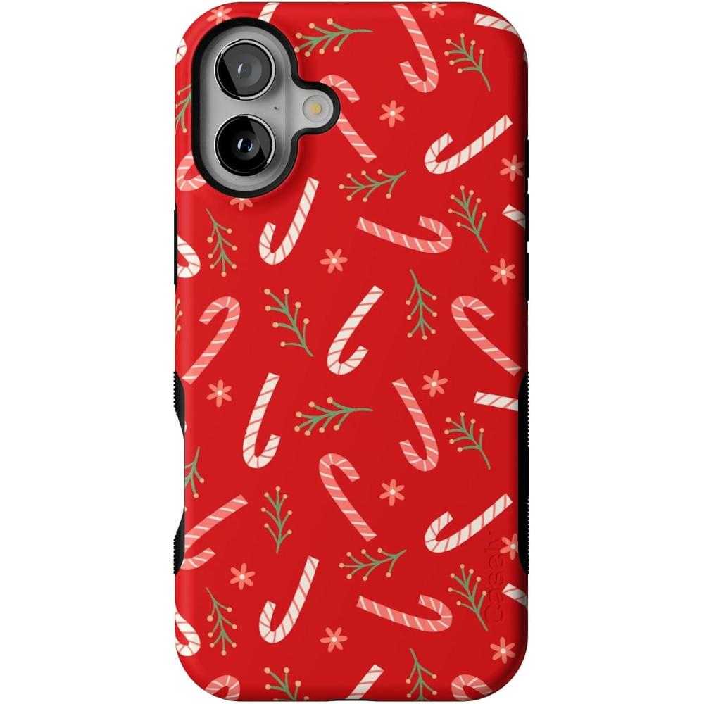 imageCasely iPhone 16 Plus Case  Peppermint Kiss  Candy Cane  Bold Protective Design  MagSafe Compatible Design