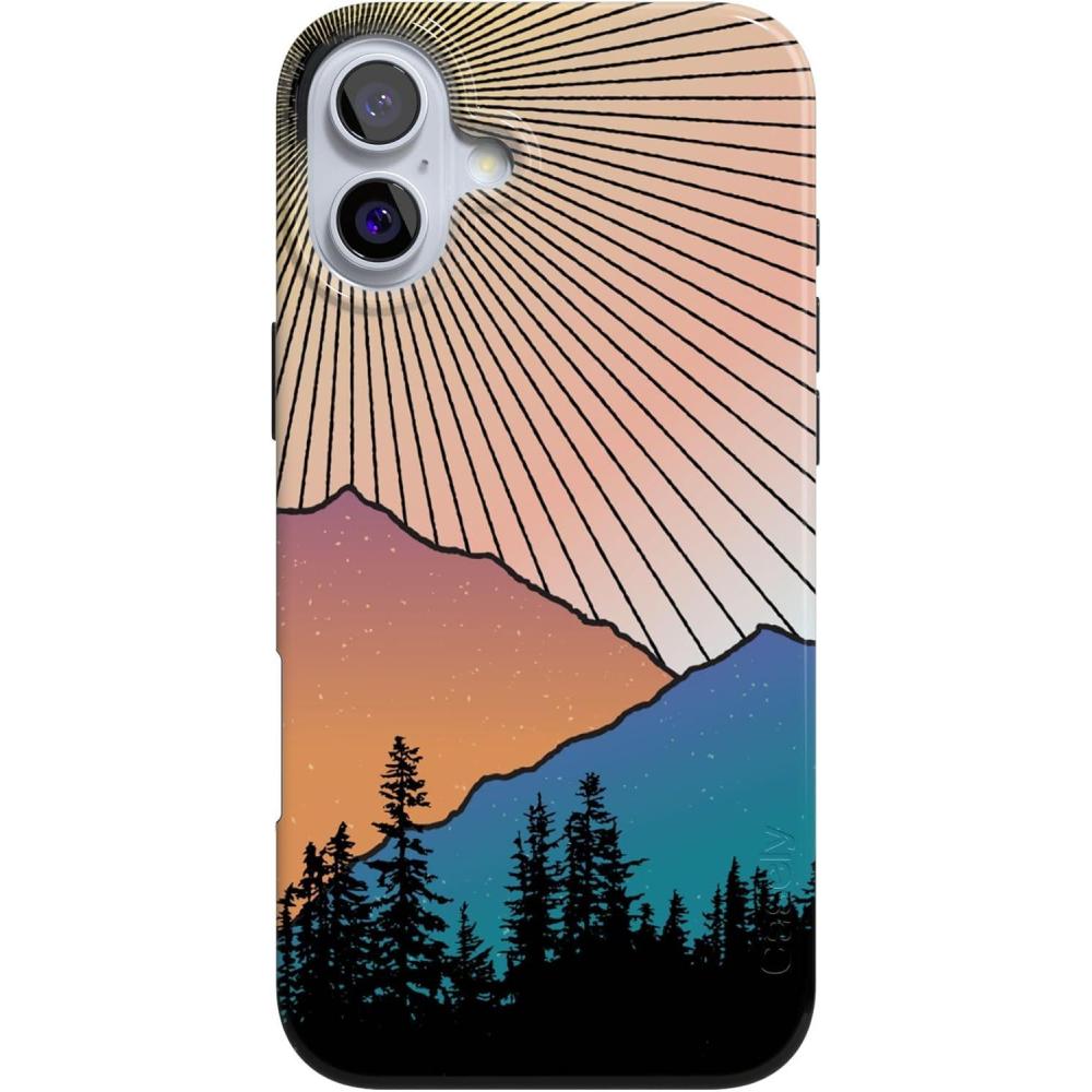 imageCasely iPhone 16 Plus Case  Tulip Tapestry  Jenna Palek x Casely  Compatible with MagSafe  Classic Ultra Thin DesignGolden Hour  Mountain Sunset