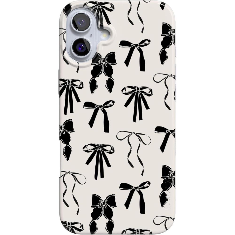 imageCasely iPhone 16 Plus Case  Tulip Tapestry  Jenna Palek x Casely  Compatible with MagSafe  Classic Ultra Thin DesignGoth Girlie  Black Bows