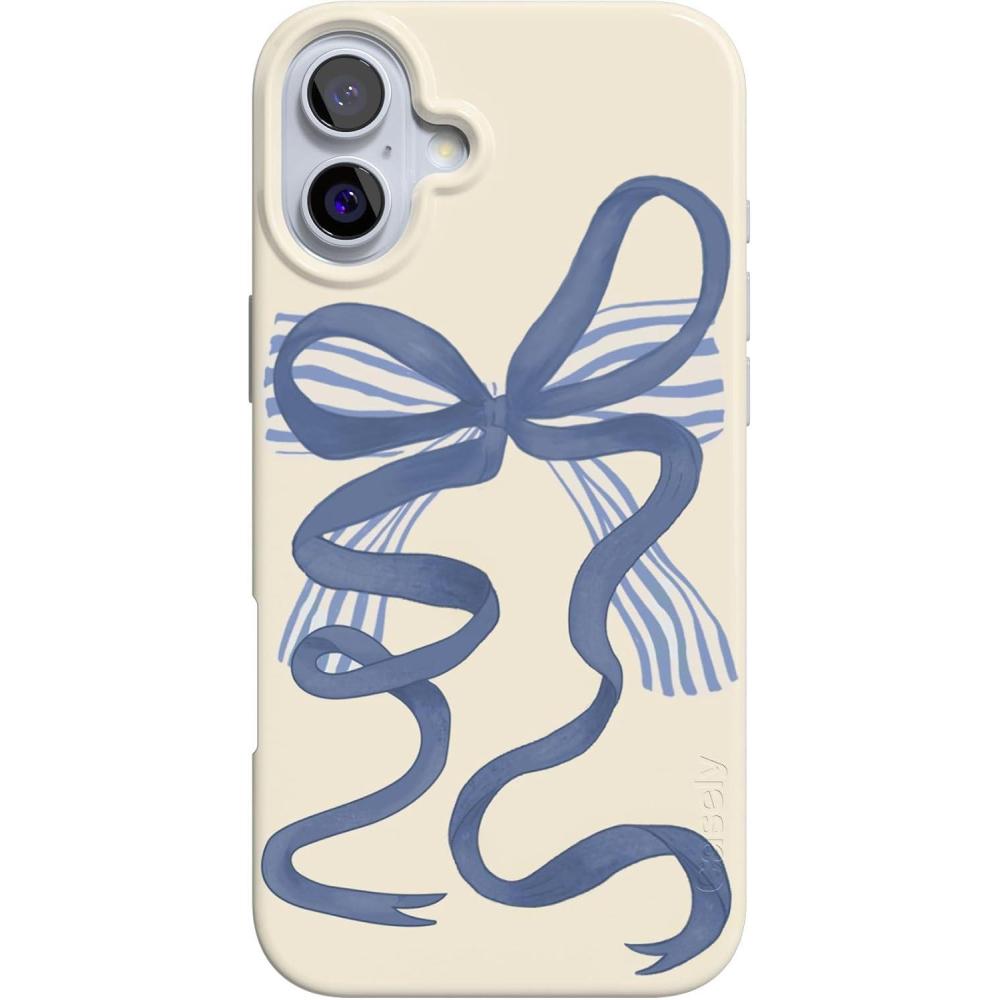 imageCasely iPhone 16 Plus Case  Tulip Tapestry  Jenna Palek x Casely  Compatible with MagSafe  Classic Ultra Thin DesignHeartstrings  Blue Bow