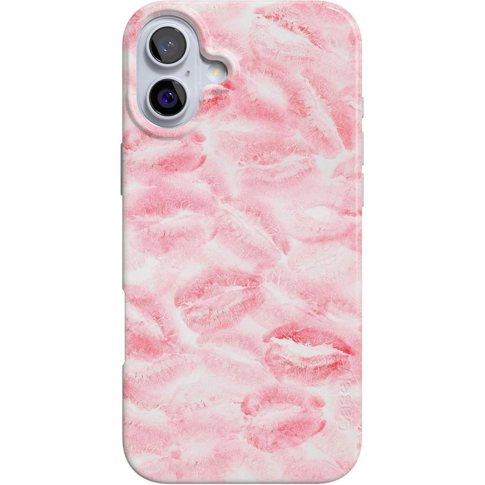 imageCasely iPhone 16 Plus Case  Tulip Tapestry  Jenna Palek x Casely  Compatible with MagSafe  Classic Ultra Thin DesignSealed with a Kiss  Pink Lipstick