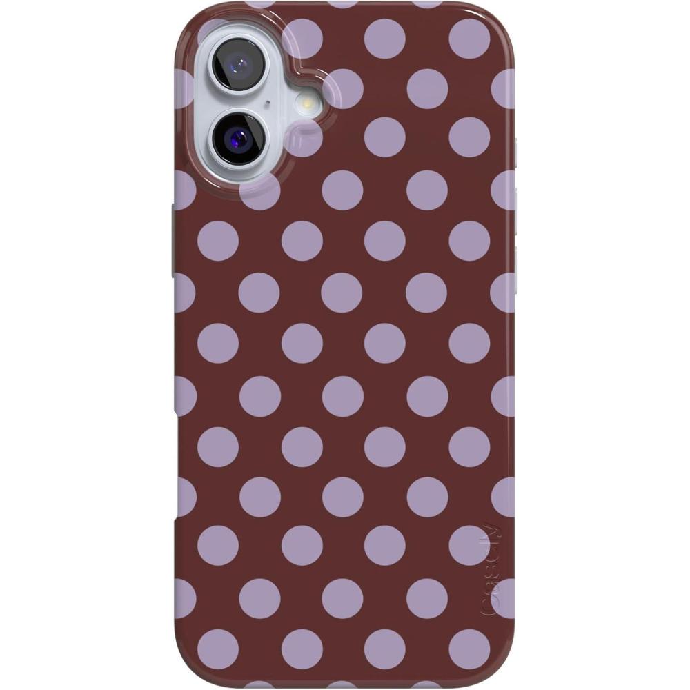 imageCasely iPhone 16 Plus Case  Tulip Tapestry  Jenna Palek x Casely  Compatible with MagSafe  Classic Ultra Thin DesignSpotted in SoHo  Burgundy Polka Dot