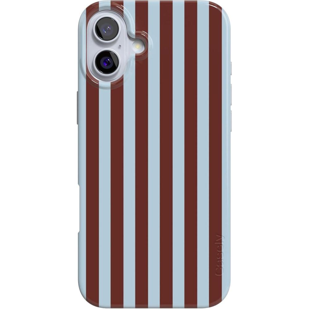 imageCasely iPhone 16 Plus Case  Tulip Tapestry  Jenna Palek x Casely  Compatible with MagSafe  Classic Ultra Thin DesignSunday in Brooklyn  Blue Stripes