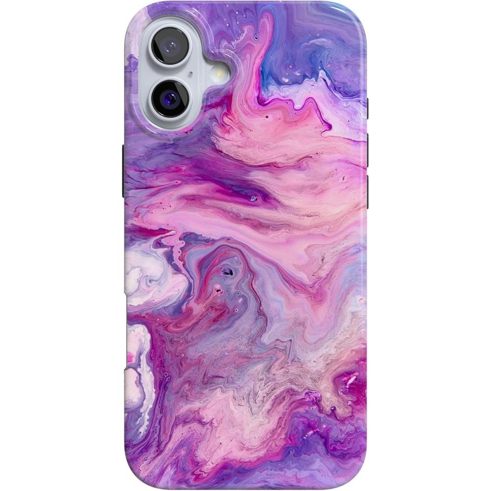 imageCasely iPhone 16 Plus Case  Tulip Tapestry  Jenna Palek x Casely  Compatible with MagSafe  Classic Ultra Thin DesignTie Dying Over You  Purple Marble