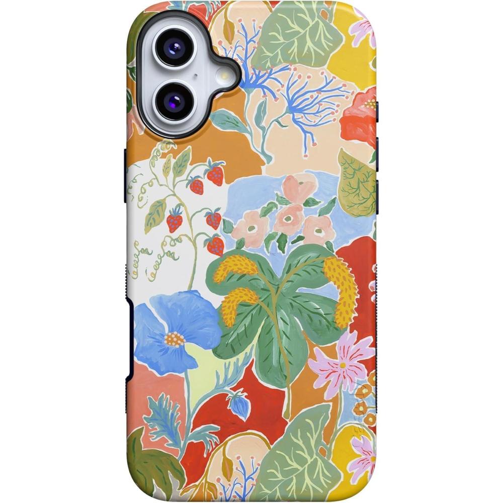 imageCasely iPhone 16 Plus Case  Twilight Flora  Moody Monochrome  Bold Protective Design  Compatible with MagSafeBotanical Blooms  Floral Patchwork