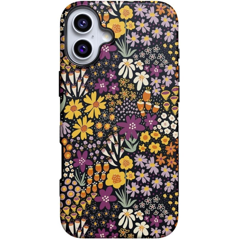 imageCasely iPhone 16 Plus Case  Twilight Flora  Moody Monochrome  Bold Protective Design  Compatible with MagSafeFalling for You  Plum Floral