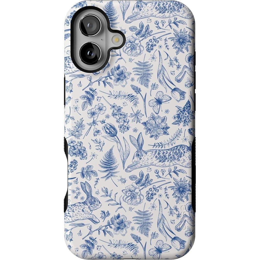 imageCasely iPhone 16 Plus Case  Twilight Flora  Moody Monochrome  Bold Protective Design  Compatible with MagSafeHop  Bloom  Bunny Toile