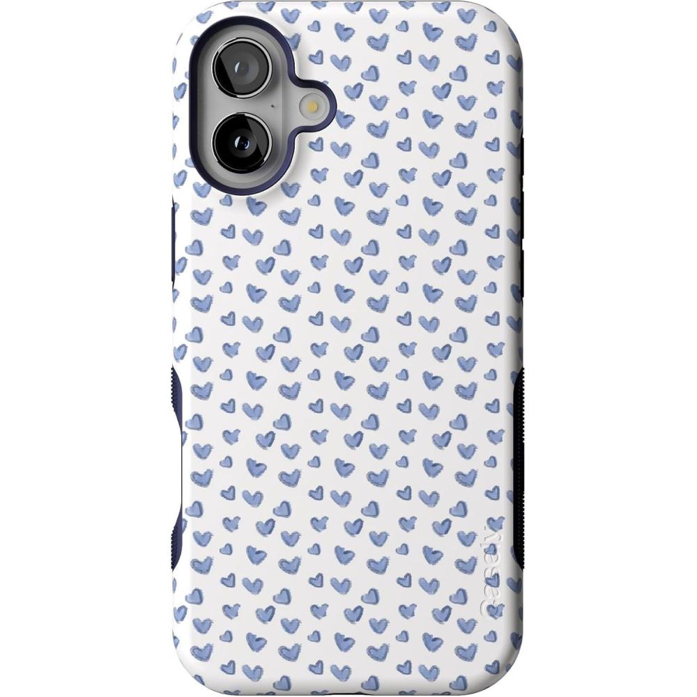 imageCasely iPhone 16 Plus Case  Twilight Flora  Moody Monochrome  Bold Protective Design  Compatible with MagSafeLovebug  Blue Hearts