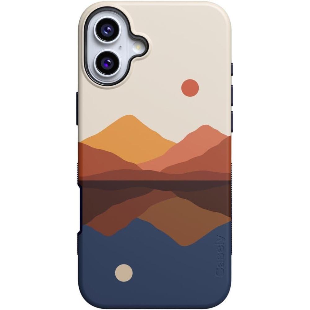 imageCasely iPhone 16 Plus Case  Twilight Flora  Moody Monochrome  Bold Protective Design  Compatible with MagSafeOpposites Attract Day Night Colorblock Mountains