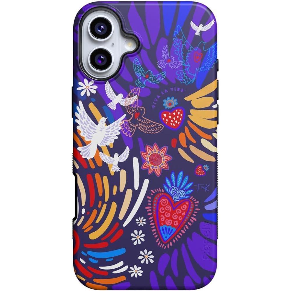 imageCasely iPhone 16 Plus Case  Twilight Flora  Moody Monochrome  Bold Protective Design  Compatible with MagSafeViva La Vida  Frida Kahlo Collage