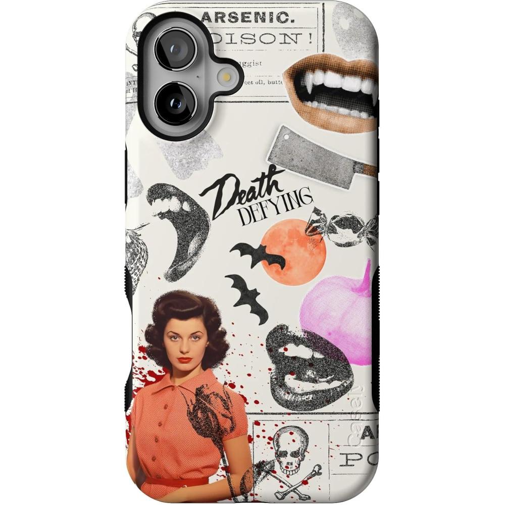 imageCasely iPhone 16 Plus Case  Van Gogh  Skull of a Skeleton with Burning Cigarette  Bold Protective Design  Compatible with MagSafeIf You Dare  Horror Collage