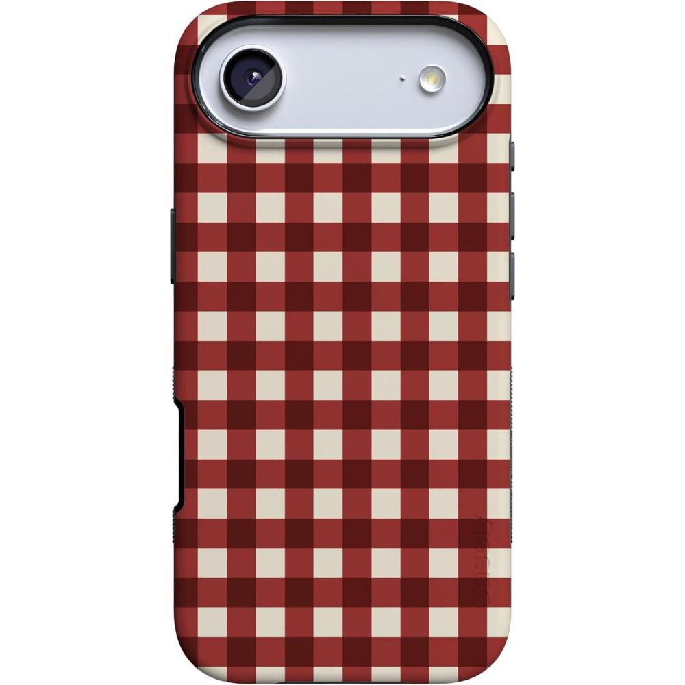 imageCasely iPhone 17 Air Case  Checked Twice  Red Plaid  Bold Protective Design  MagSafe Compatible Design