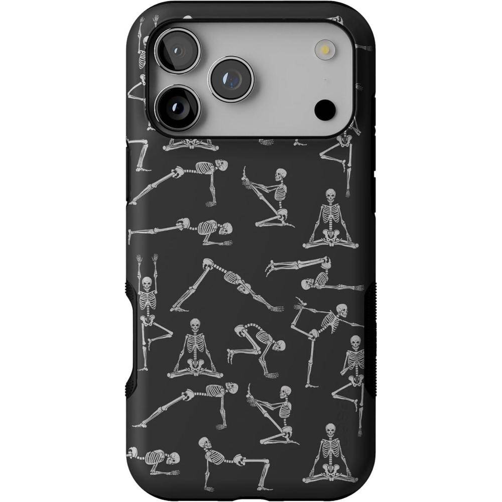 imageCasely iPhone 17 Pro Max Case  Bordeaux Rose  Moody Monochrome  Bold Protective Design  Compatible with MagSafeCorpse Pose  Skeleton Yoga
