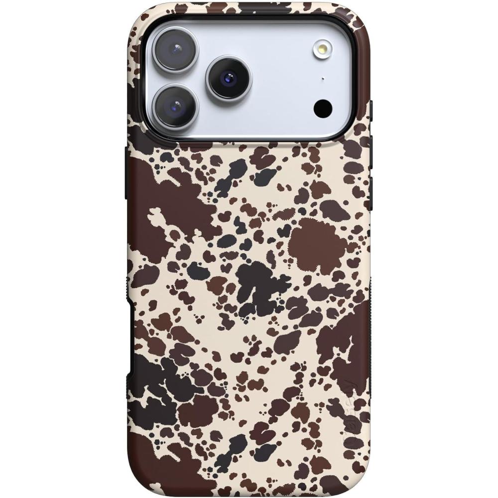 imageCasely iPhone 17 Pro Max Case  Bordeaux Rose  Moody Monochrome  Bold Protective Design  Compatible with MagSafeCowgirl Envy  Cow Print