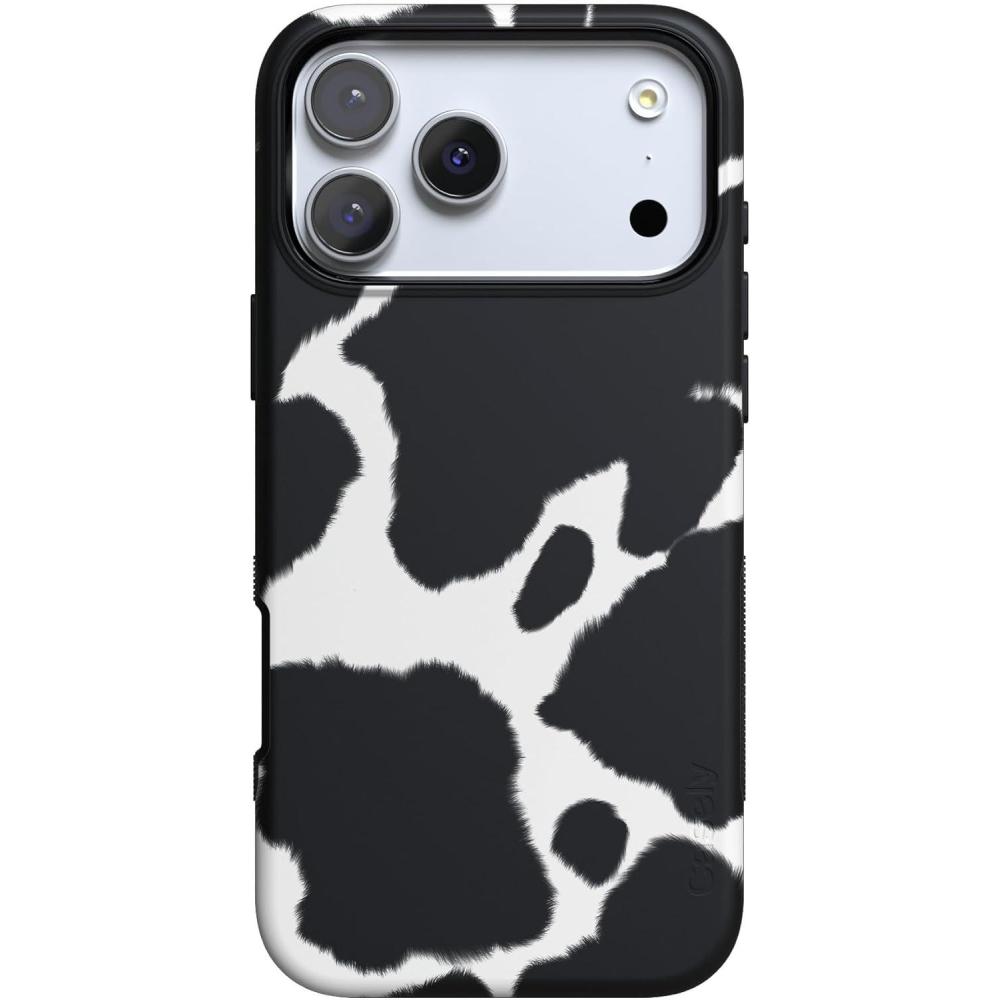 imageCasely iPhone 17 Pro Max Case  Bordeaux Rose  Moody Monochrome  Bold Protective Design  Compatible with MagSafeCurrent MOOd  Cow Print