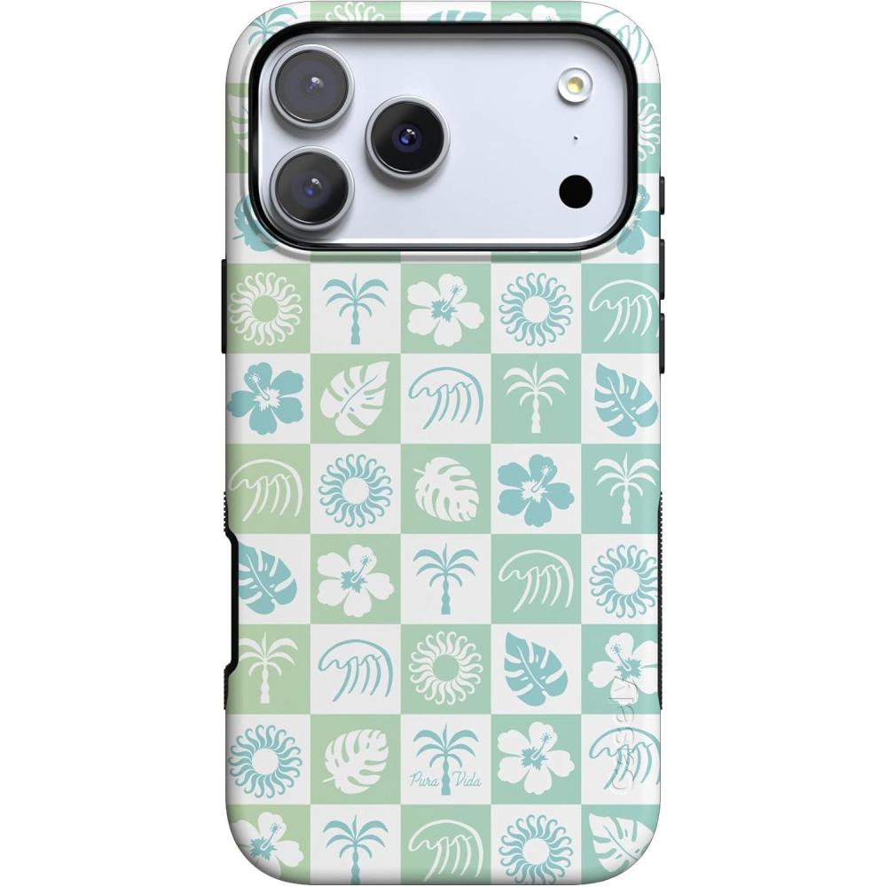 imageCasely iPhone 17 Pro Max Case  Bordeaux Rose  Moody Monochrome  Bold Protective Design  Compatible with MagSafePura Vida  Coastal Checkers